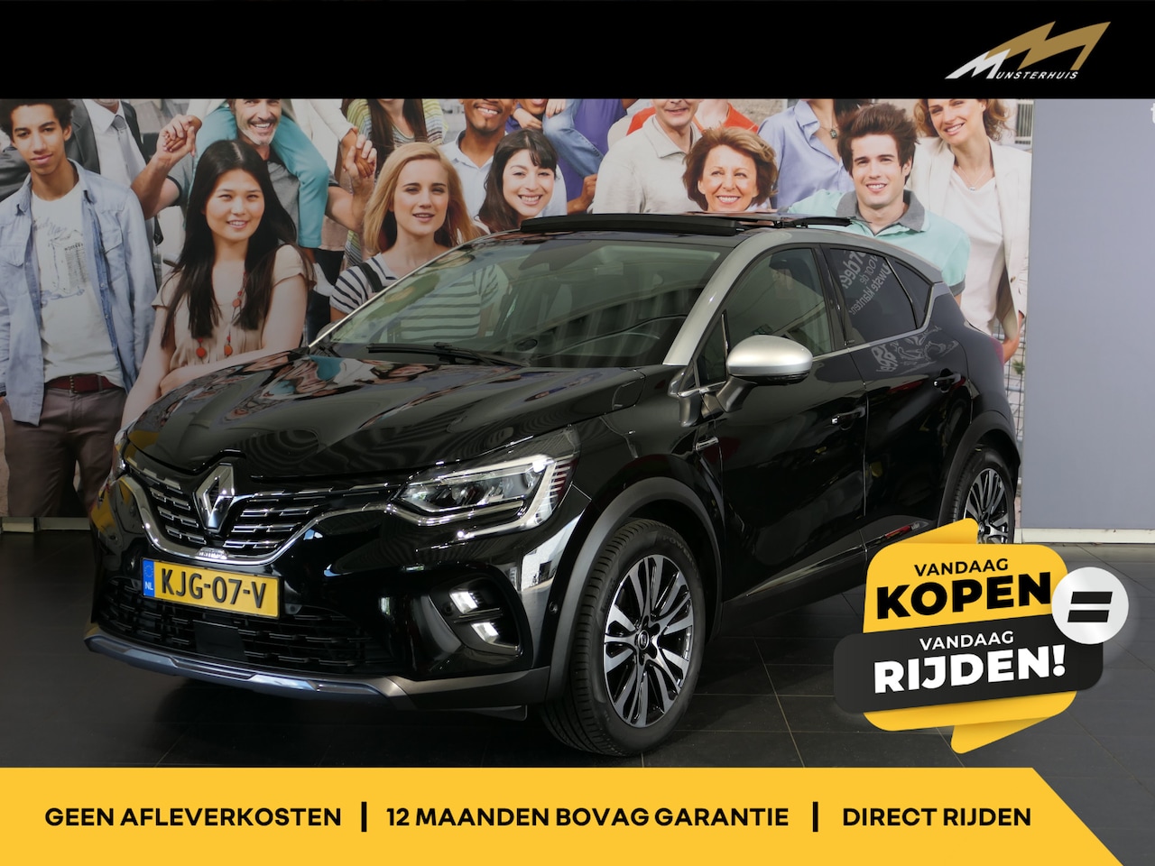 Renault Captur - 1.6 E-Tech Hybrid 145 Initiale Paris - Elektr schuif/kanteldak - Dodehoek - Sensor v+a - - AutoWereld.nl