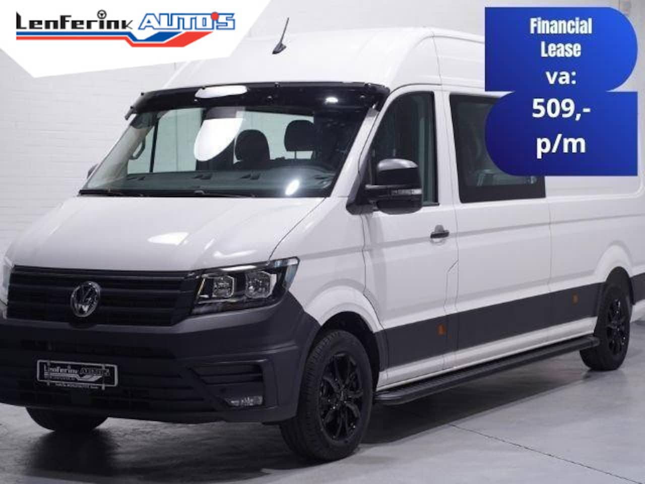 Volkswagen Crafter - 2.0 TDI 140 pk L4H3 Dubbel Cabine 6p Airco, Cruise control, 17" LMV, Treeplanken, PDC V+A - AutoWereld.nl