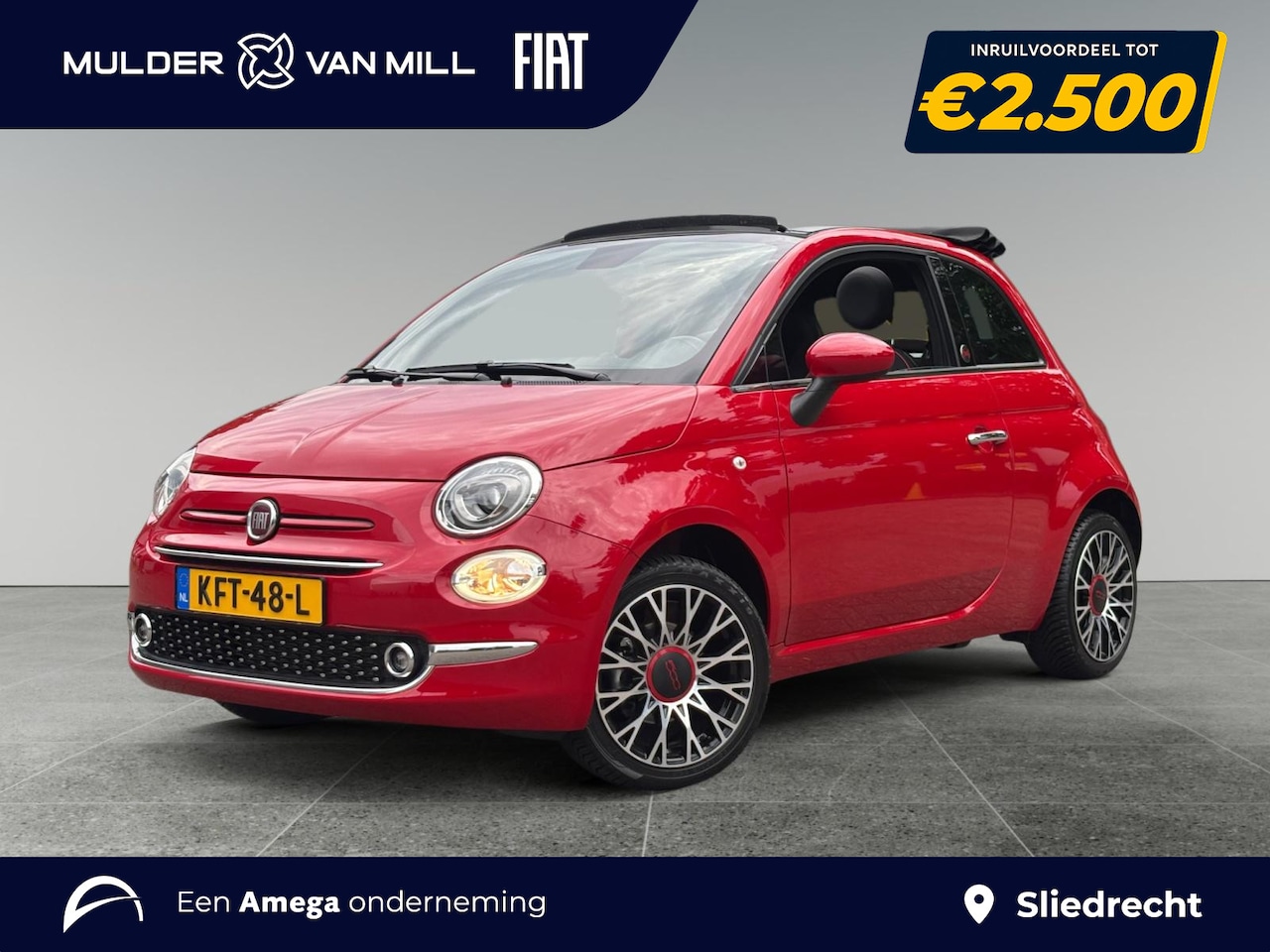 Fiat 500 C - Cabrio RED 1.0 Hybrid 70pk | CLIMA | NAVI | PARKEERHULP | CRUISE CONTROL | 16" LM-VELGEN | - AutoWereld.nl
