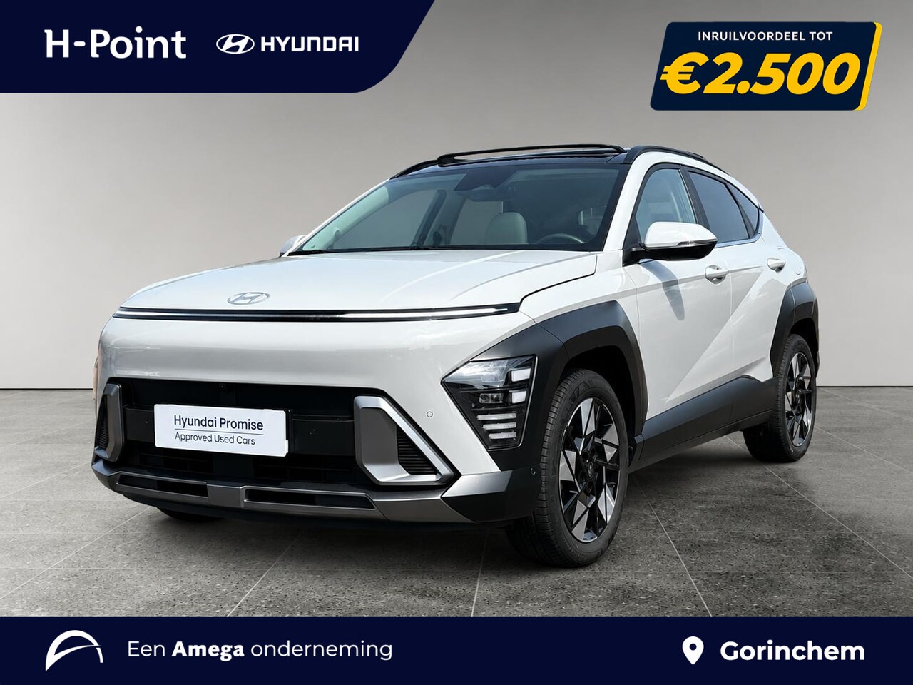 Hyundai Kona - Premium Sky 1.6 GDI HEV 141pk | SCHUIF/KANTELDAK | FULL LED | PREMIUM LEDER | ADAPTIVE CRU - AutoWereld.nl