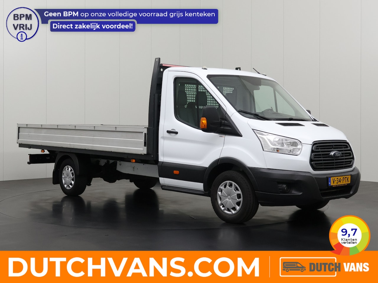 Ford Transit - 2.0TDCi 130PK Open Laadbak 4,25 Laadlengte | Airco | Cruise | 3-Zits | Leder - AutoWereld.nl