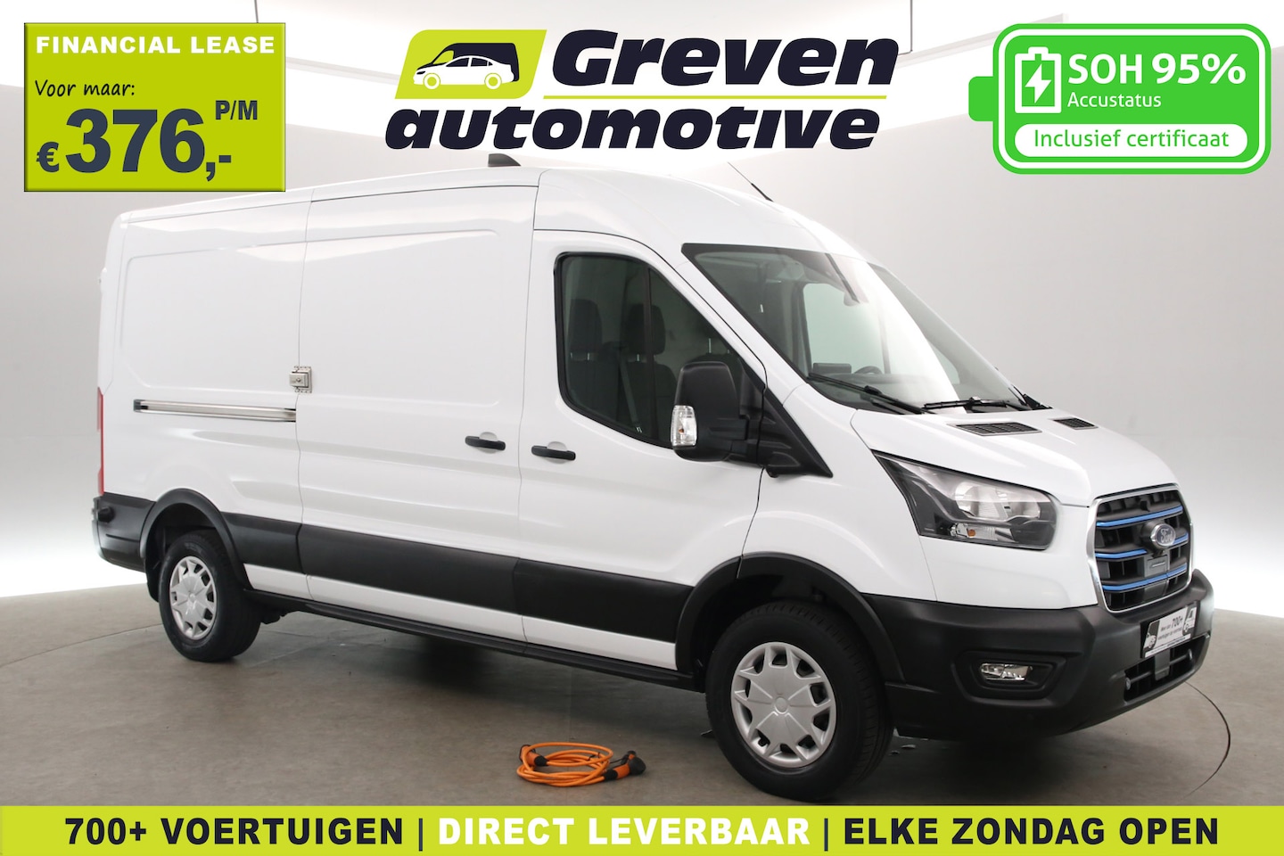 Ford E-Transit - L3H2 68 kWh 184PK | Snelladen | SOH 95% | 360° Camera | Airco | Cruise | 3 Zits | Carplay - AutoWereld.nl