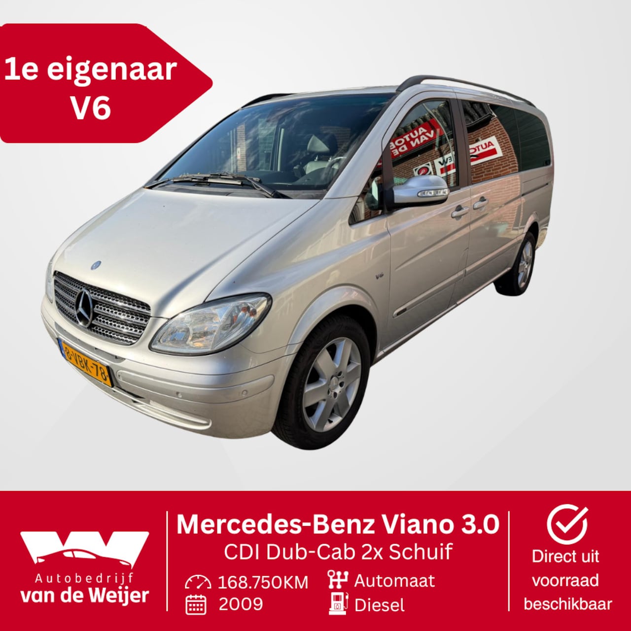 Mercedes-Benz Viano - 3.0 CDI V6! Dub-Cab 2x Schuif 1e Eigenaar NL-Bus YOUNGTIMER! - AutoWereld.nl