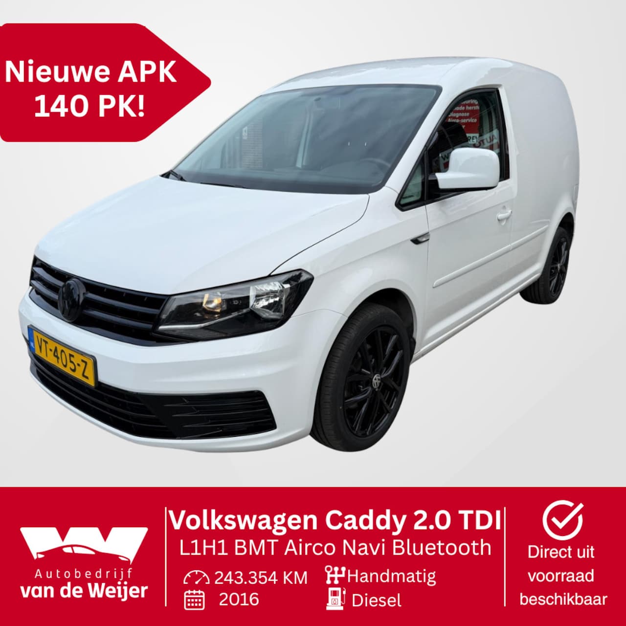 Volkswagen Caddy - 2.0 TDI L1H1 BMT Airco Navi Bluetooth - AutoWereld.nl