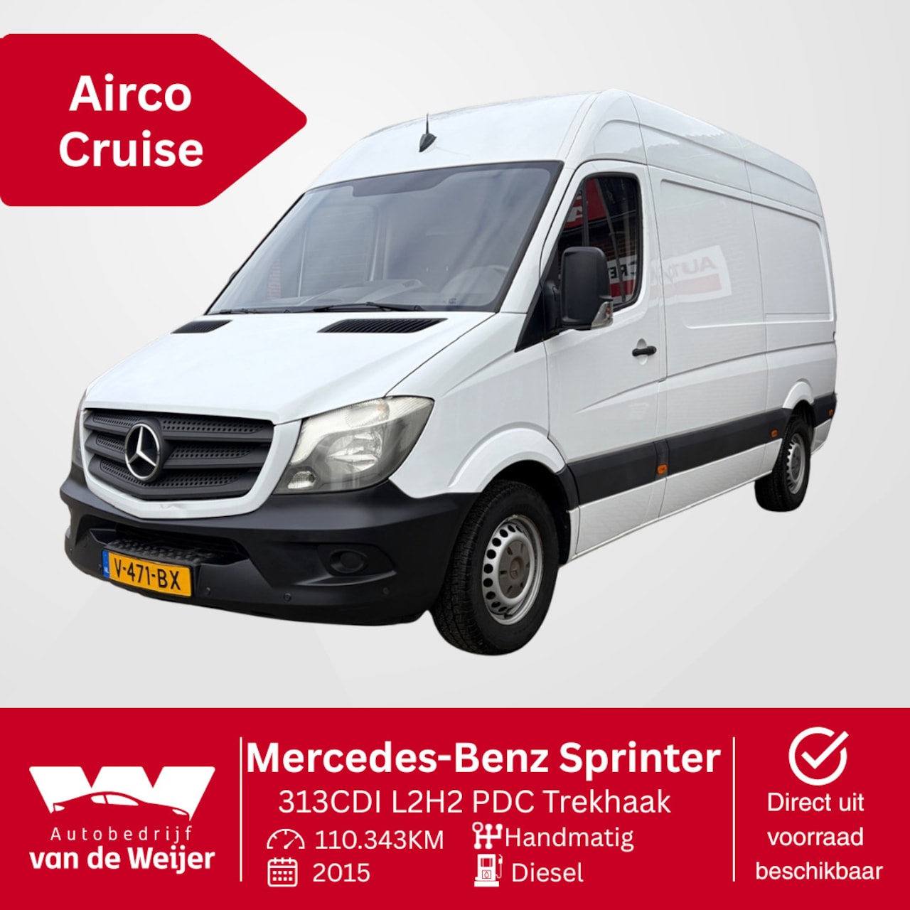 Mercedes-Benz Sprinter - 313CDI L2H2 Airco Cruise PDC Trekhaak - AutoWereld.nl