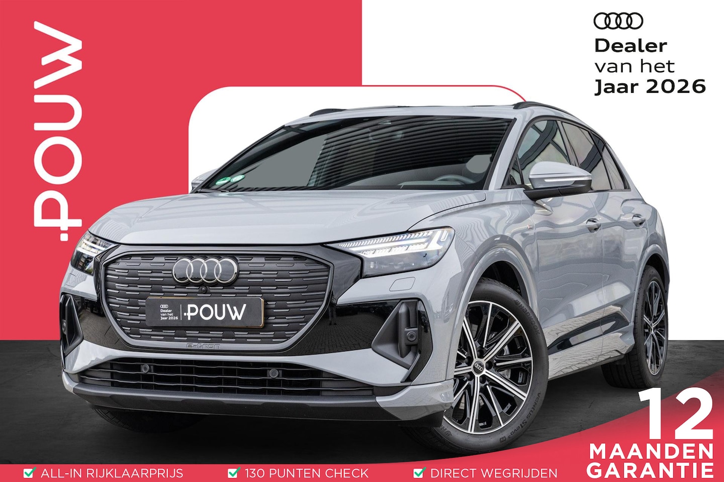 Audi Q4 e-tron - 45 286pk S Edition 82 kWh | SoH 99% | Panoramadak | Wegkl. Trekhaak | 20" Velgen | Achteru - AutoWereld.nl