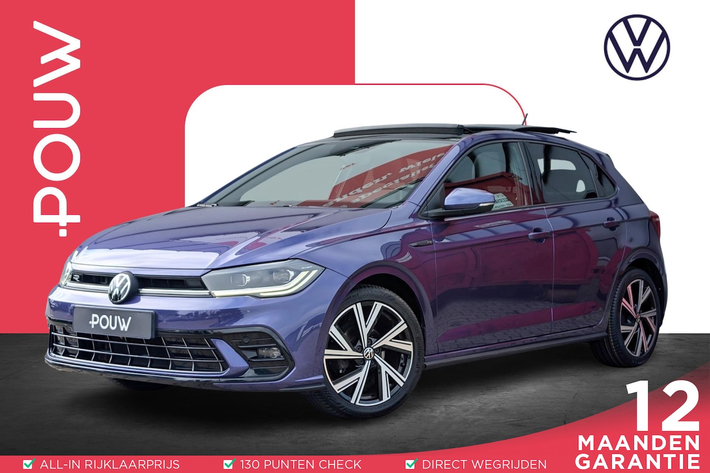 Volkswagen Polo - 1.0 TSI 95pk DSG R-Line Business | Panoramadak | LED Matrix IQ Light | Stoelverwarming - AutoWereld.nl