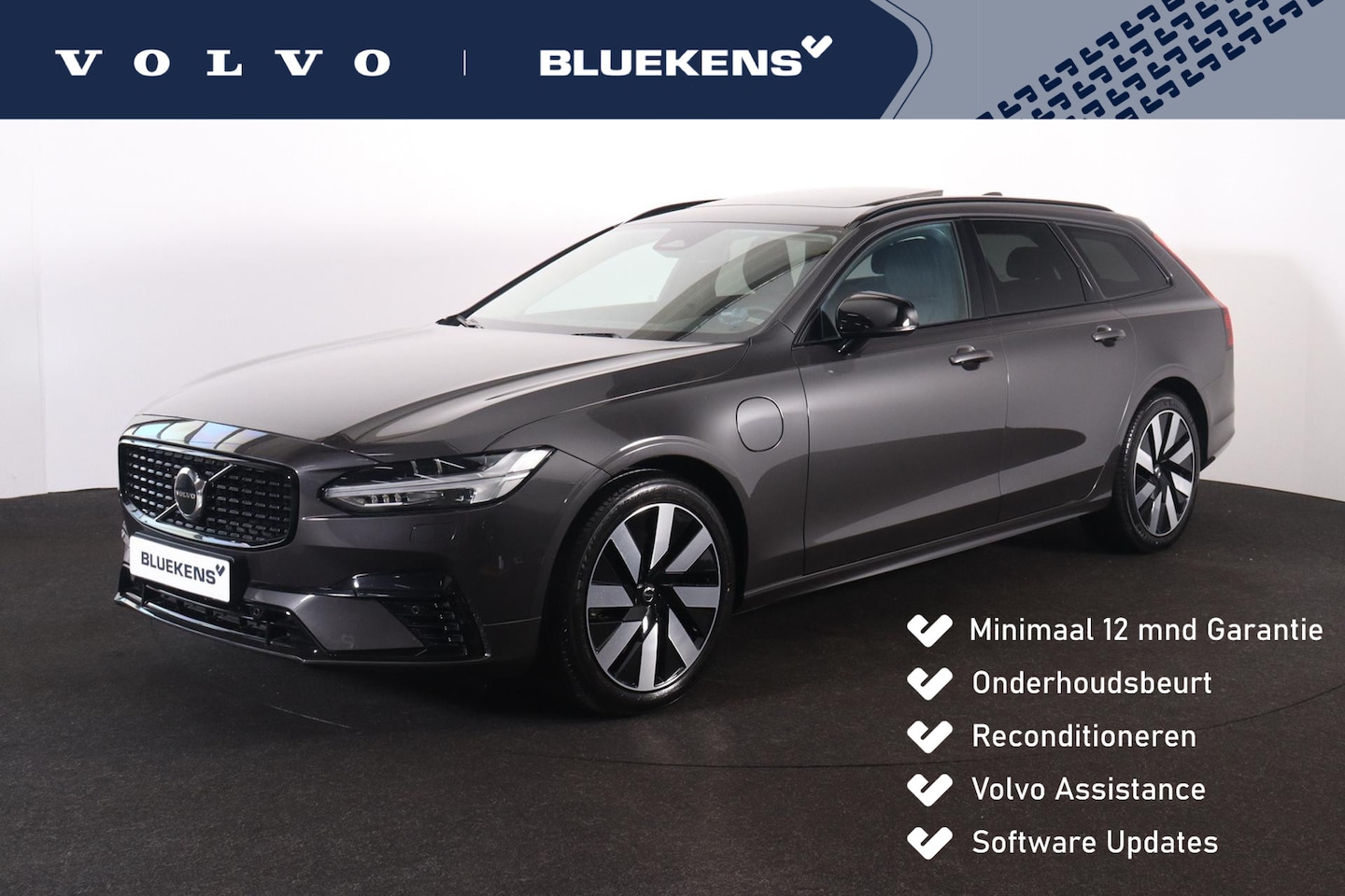 Volvo V90 - T6 Recharge AWD Plus Dark - Luchtvering - Panorama/schuifdak - IntelliSafe Assist & Surrou - AutoWereld.nl