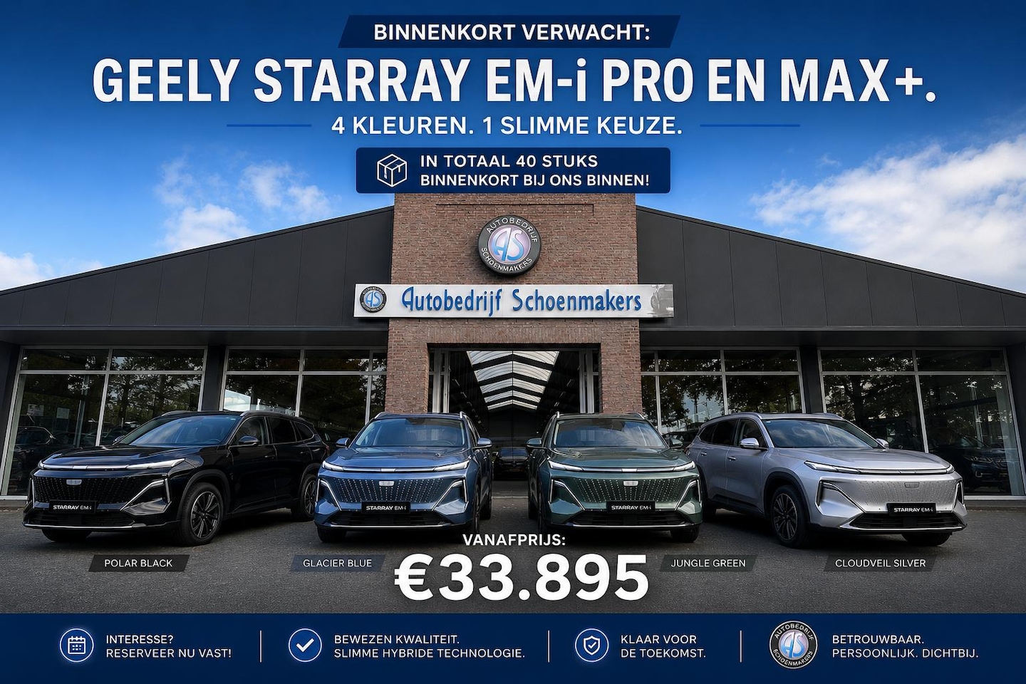 Geely Starray EM-i - 1.5 Pro 20 STUKS LEER STOEL/STUURVERW. 360-CAM CARPLAY ACC DAB - AutoWereld.nl