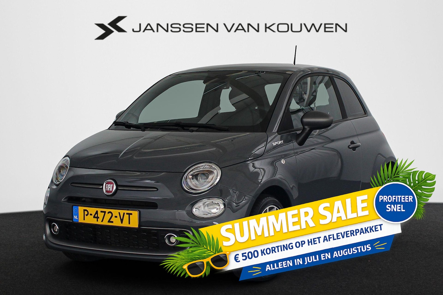 Fiat 500 - 1.0 Hybrid Sport Panoramadak Climate Control Apple CarPlay - AutoWereld.nl