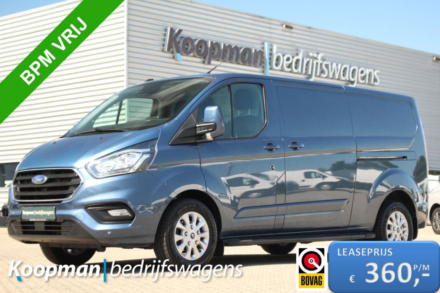 Ford Transit Custom - 300 2.0TDCI 130pk L2H1 Limited | L+R Schuifdeur | Trekhaak | Camera | Cruise | Lease 360,- - AutoWereld.nl