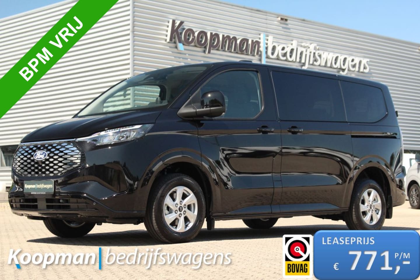 Ford Transit Custom - E-Transit 320 L1H1 Kombi | 9 persoons | Limited | 71kWh | 100kW/136pk | Trekgewicht 2300kg - AutoWereld.nl