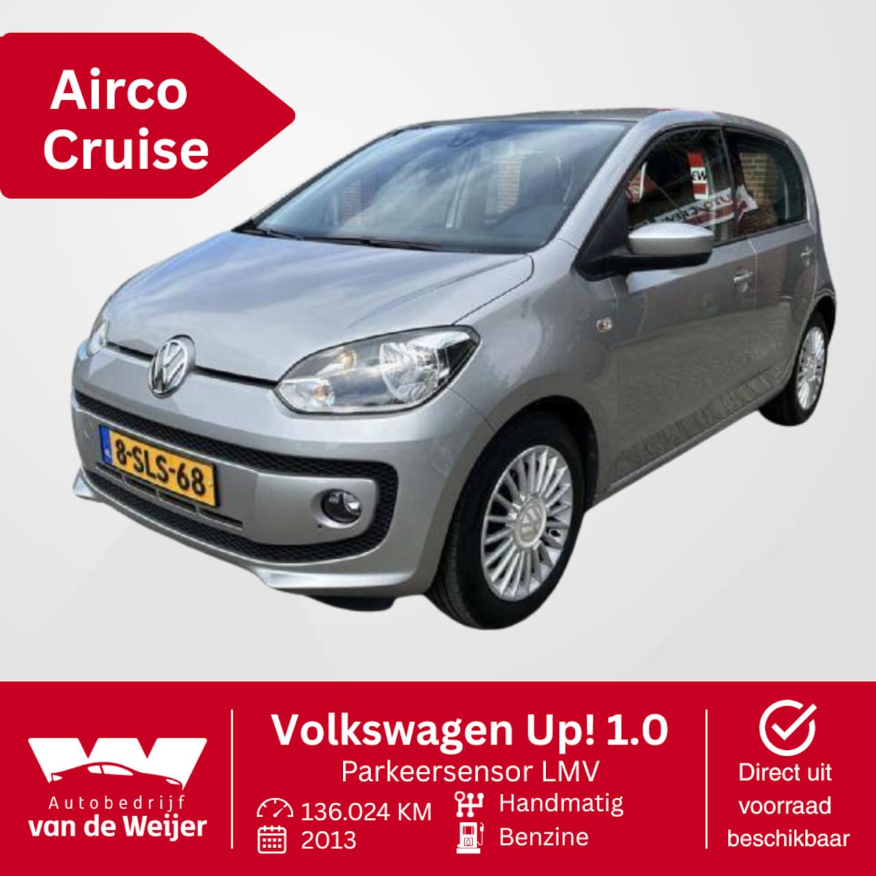 Volkswagen Up! - 1.0 Airco Cruise Parkeersensor LMV - AutoWereld.nl