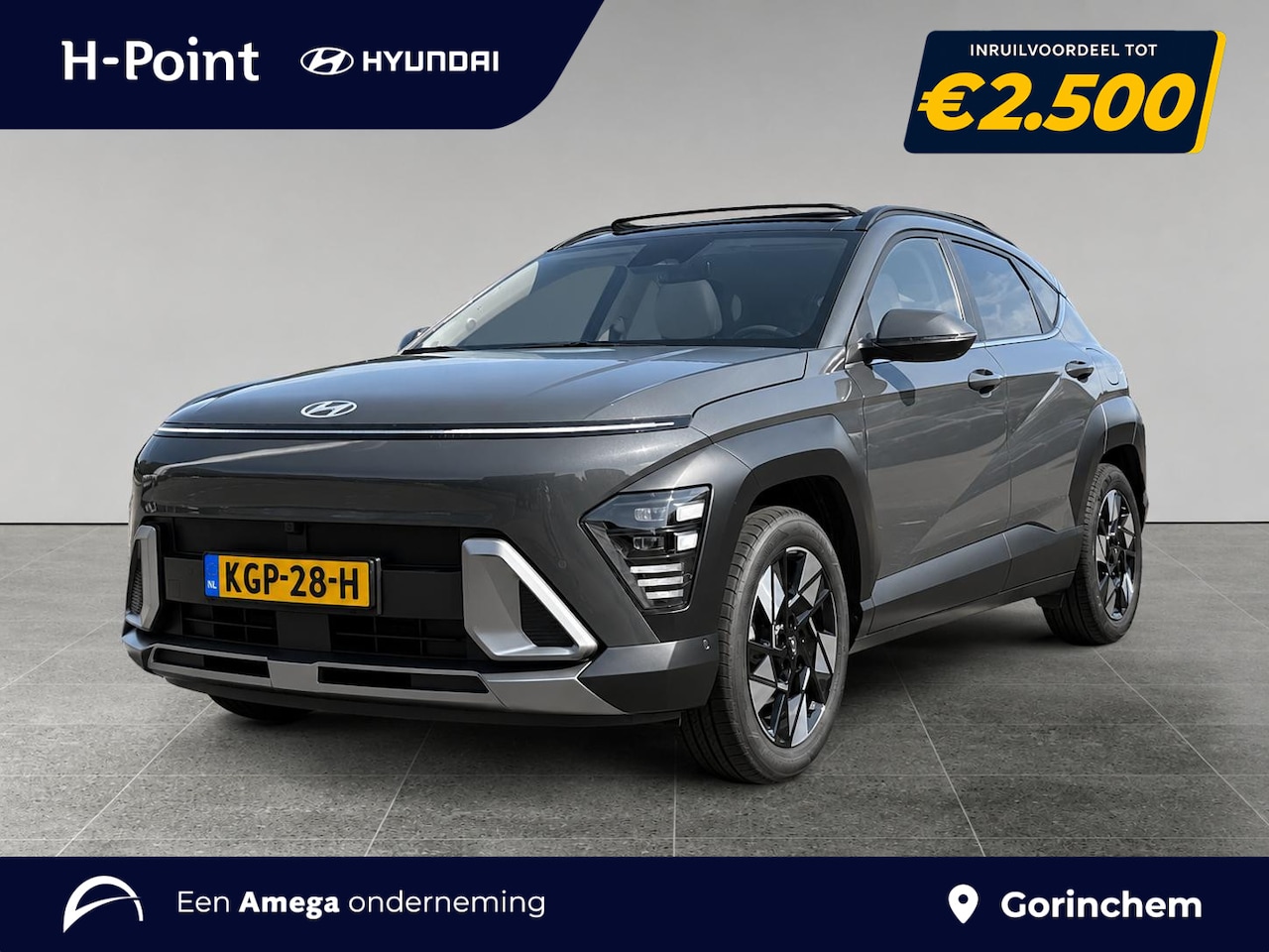 Hyundai Kona - Premium Sky 1.6 GDI HEV 141pk | SCHUIF/KANTELDAK | FULL LED | PREMIUM LEDER | ADAPTIVE CRU - AutoWereld.nl