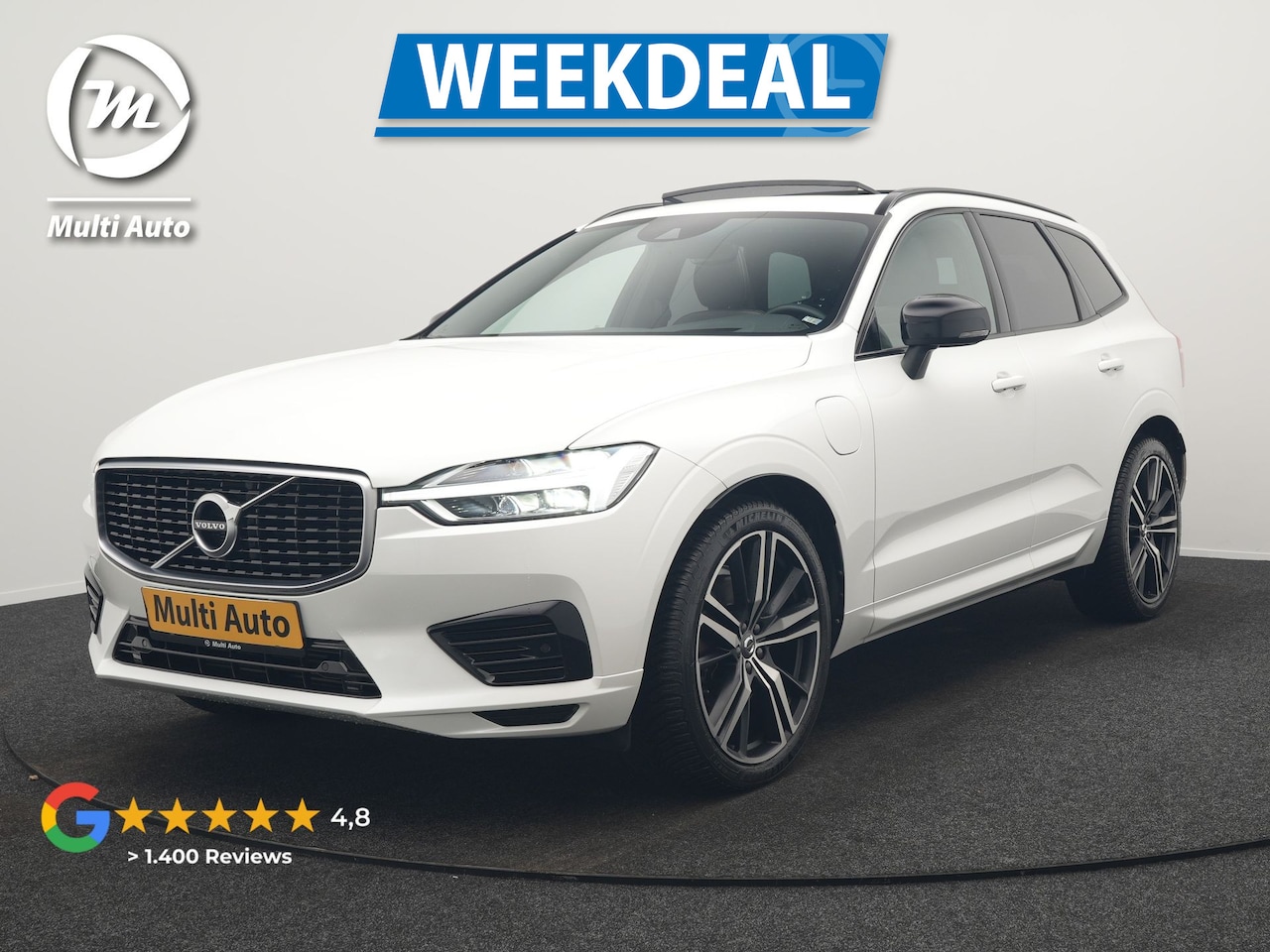 Volvo XC60 - Recharge T8 AWD R-Design PHEV 391pk Dealer O.H. | Panodak | Luchtvering | Head Up | Camera - AutoWereld.nl
