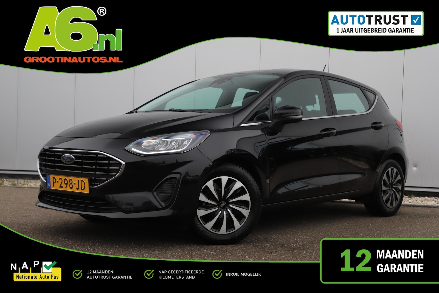Ford Fiesta - 1.0 EcoBoost Hybrid Titanium Navigatie Carplay Android Climate & Cruise Control Parkeersen - AutoWereld.nl