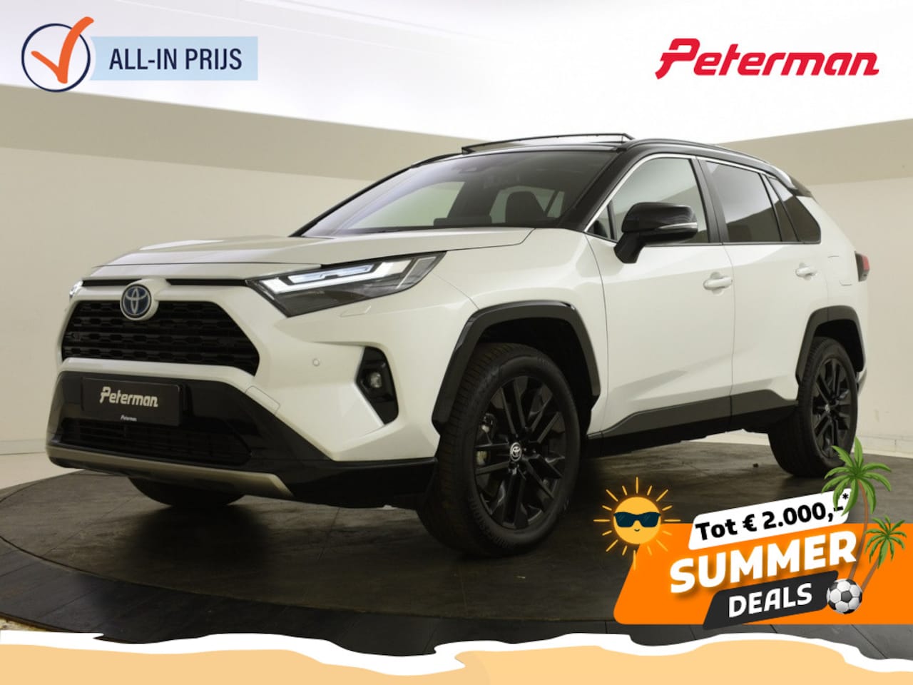 Toyota RAV4 - 2.5 Hybrid Style Bi Tone | Elektr. Achter Klep | Panoramadak - AutoWereld.nl