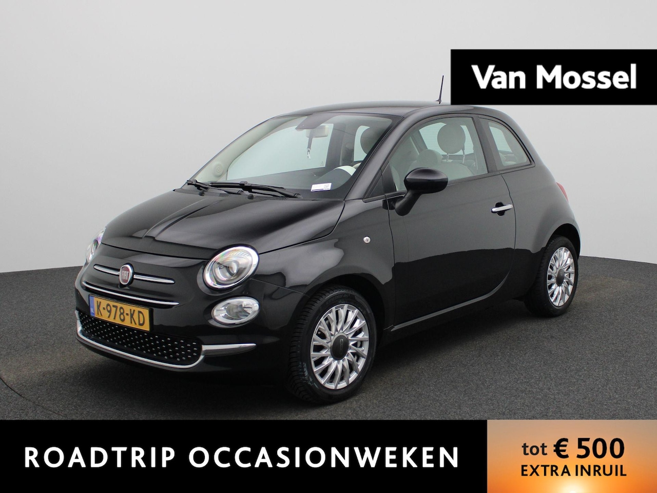 Fiat 500 - 1.0 Hybrid Lounge | Airconditioning | Half-Leder | Parkeersensoren - AutoWereld.nl