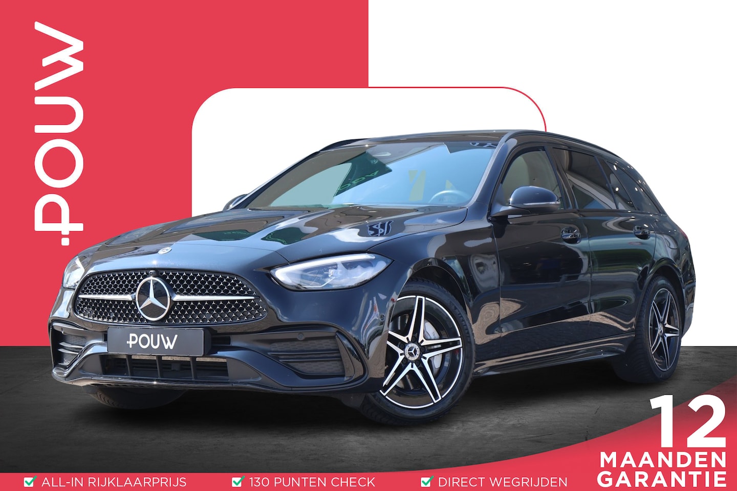 Mercedes-Benz C-klasse Estate - 300e 313pk AMG Line | SoH 97% | Panoramadak | Trekhaak | Apple Carplay | Camera | Stoelver - AutoWereld.nl