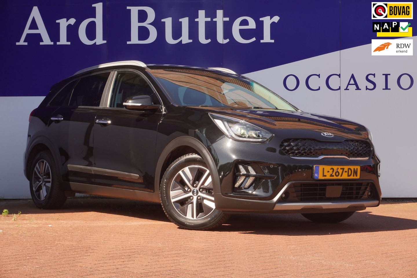 Kia Niro - 1.6 GDi Hybrid DynamicPlusLine+Led+Volleder+stoel&stuur-verw+Breed-navigatie+camera+Privac - AutoWereld.nl