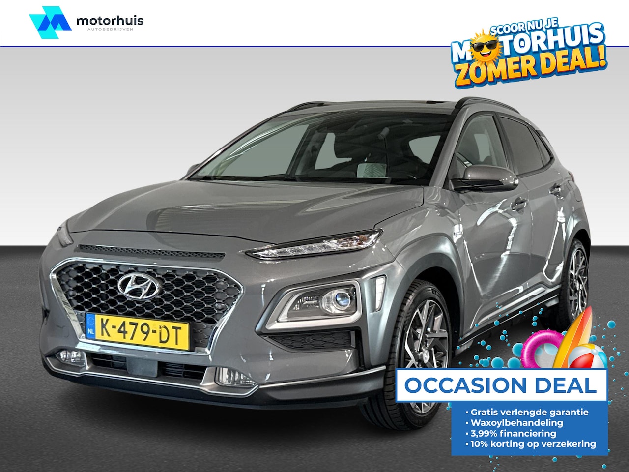 Hyundai Kona - 1.6 GDI HEV Premium Sky | Bagagedek | Bots waarschuwing systeem | DAB ontvanger - AutoWereld.nl