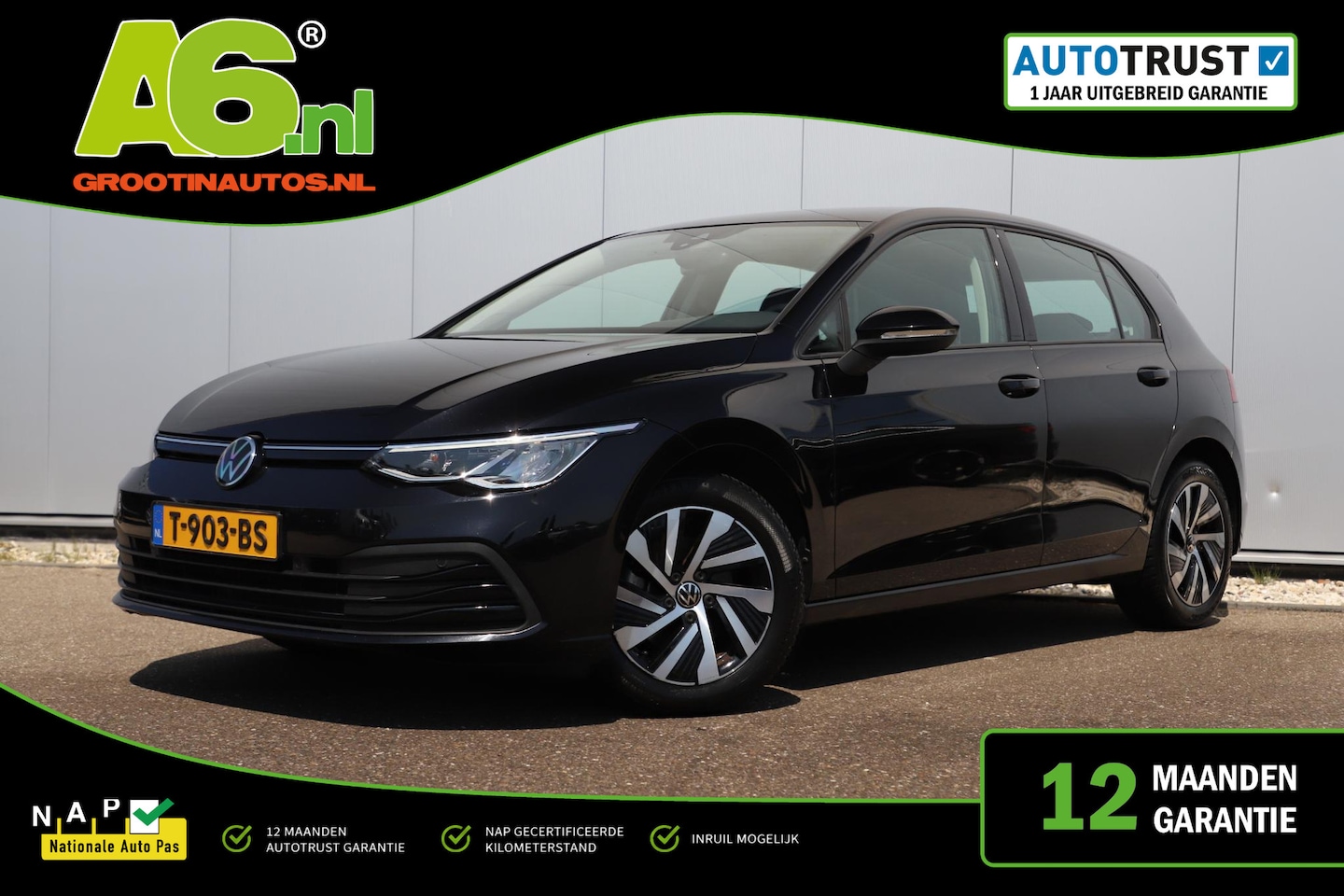 Volkswagen Golf - 1.0 eTSI Life Business Automaat NAP Adaptive Cruise 16 inch LMV Navigatie Sfeerverlichting - AutoWereld.nl