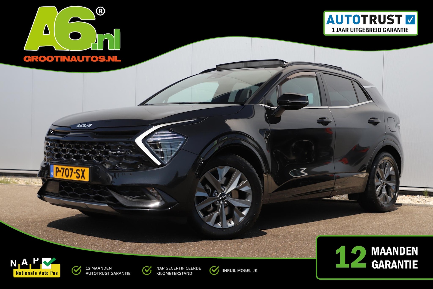 Kia Sportage - 1.6 T-GDi Hybrid GT-Line NAP Trekhaak Panoramadak Half Leder Navigatie Carplay Android Ach - AutoWereld.nl