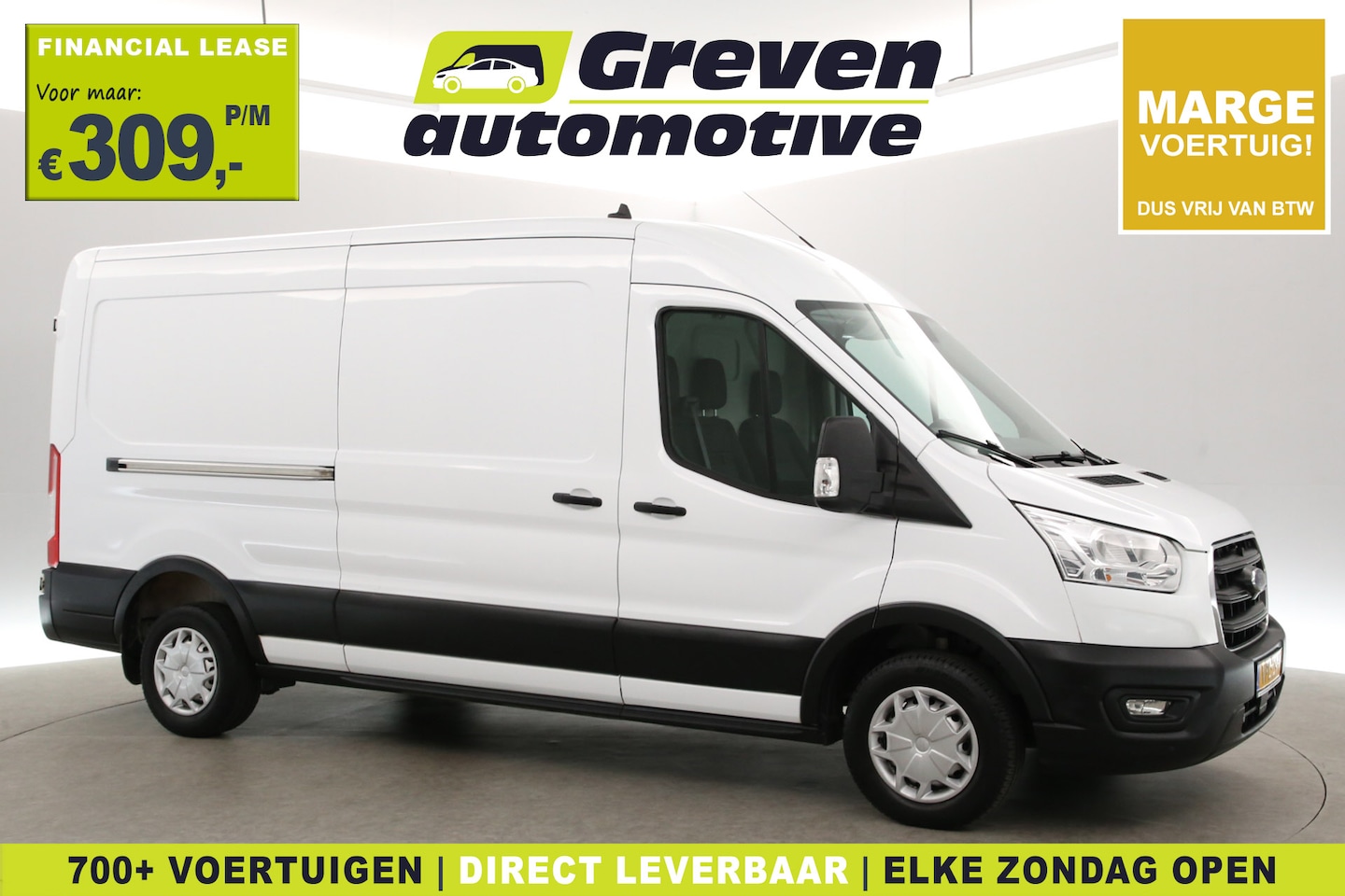 Ford Transit - 2.0 TDCI L3H2 | Marge | Airco | Cruise | 3 Zits | 2xSchuifdeur | Parkeersens. - AutoWereld.nl