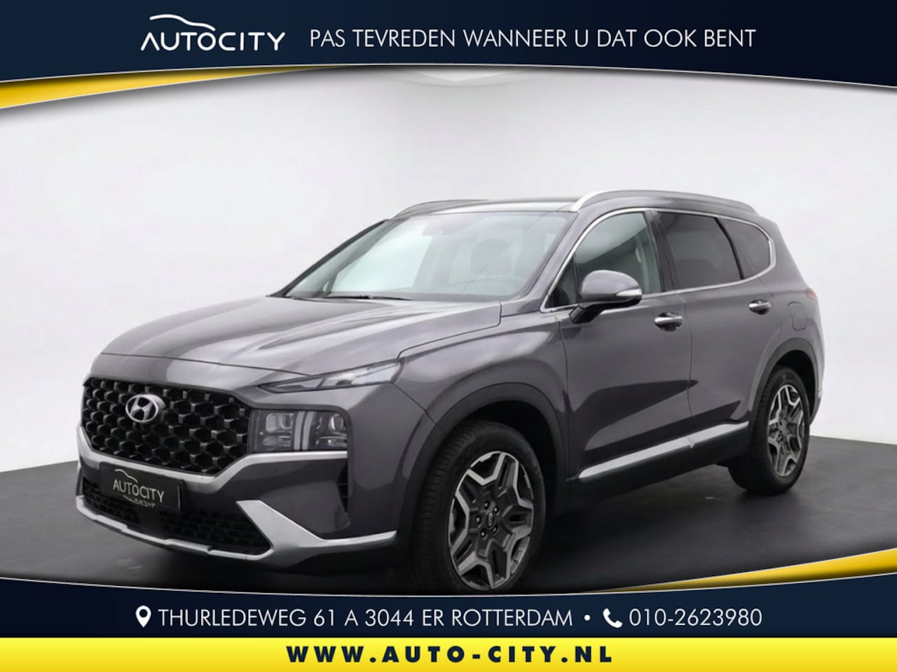 Hyundai Santa Fe - 1.6 T-GDI HEV 230PK Premium Sky 7p l Leder l Pano l 360 l Stoelk - AutoWereld.nl
