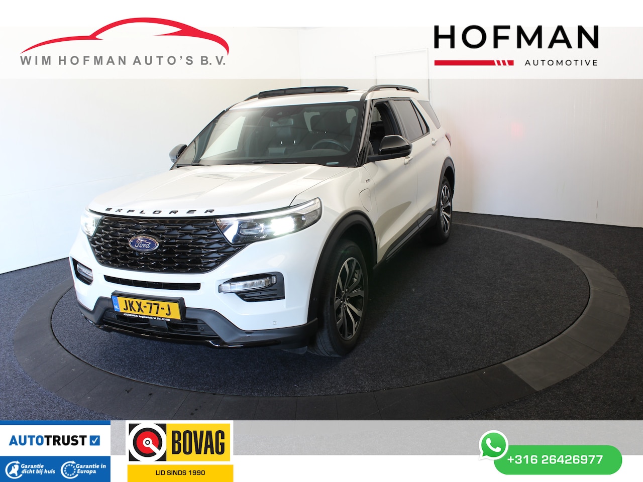 Ford Explorer - 3.0 V6 EcoBoost PHEV ST-Line 7P Trekh Pano Camera B&O Parel lak Vol Leder ZW hemel - AutoWereld.nl