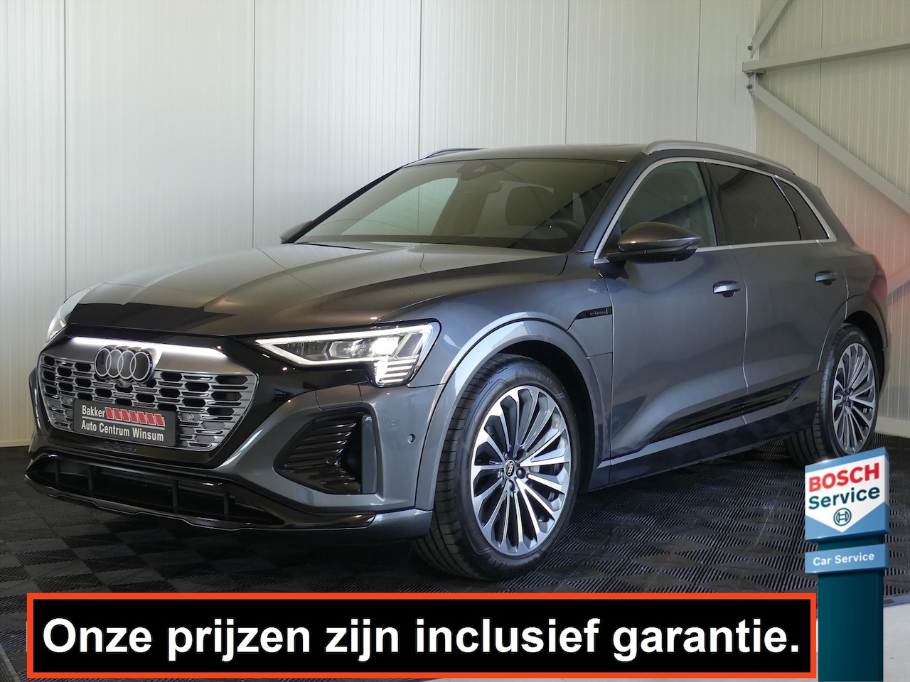 Audi Q8 e-tron - 55 QUATTRO 114KWH S-LINE 408PK 96%SOH/TREKHAAK/PANO DAK/360 CAMERA/STOELVERW. - AutoWereld.nl