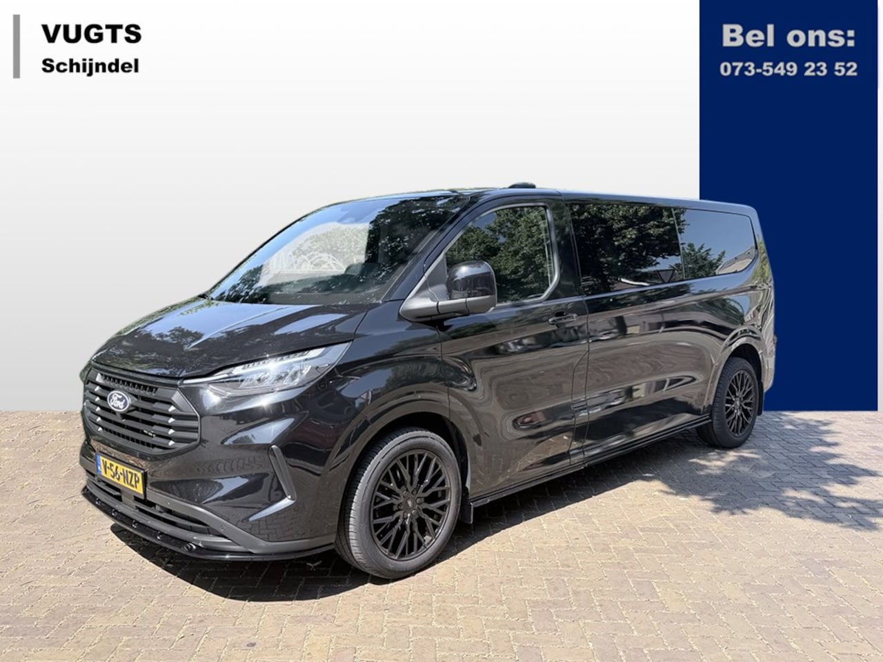 Ford Transit Custom - 320 2.0 TDCI L2H1 Dubbel cabine Black Edition 19 inch, Stoelverwarming, Carplay, etc Snoek - AutoWereld.nl