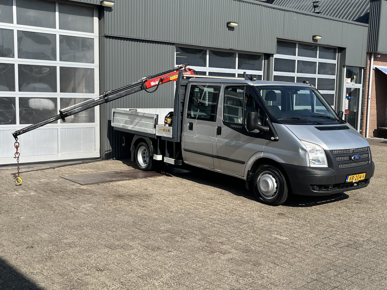 Ford Transit - 350M 2.2 TDCI open laadbak Pick-up Fassi Laadkraan 3-Persoons Telefoonverbinding Voorruitv - AutoWereld.nl
