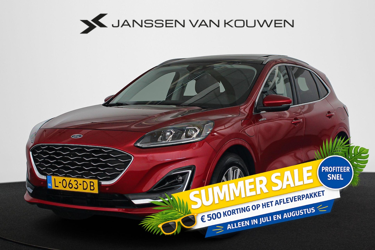 Ford Kuga - 2.5 PHEV Vignale Panoramadak Trekhaak Stoel-Stuurverwarming Adaptieve Cruise Control - AutoWereld.nl