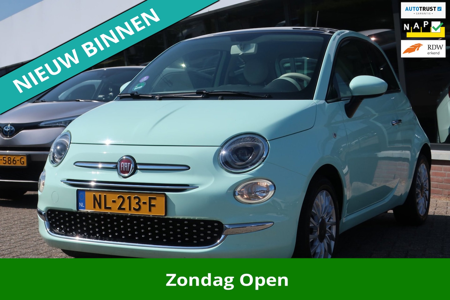 Fiat 500 - 0.9 TwinAir Turbo Lounge 2e EIG_LED_PANO_LMV_NAP. - AutoWereld.nl
