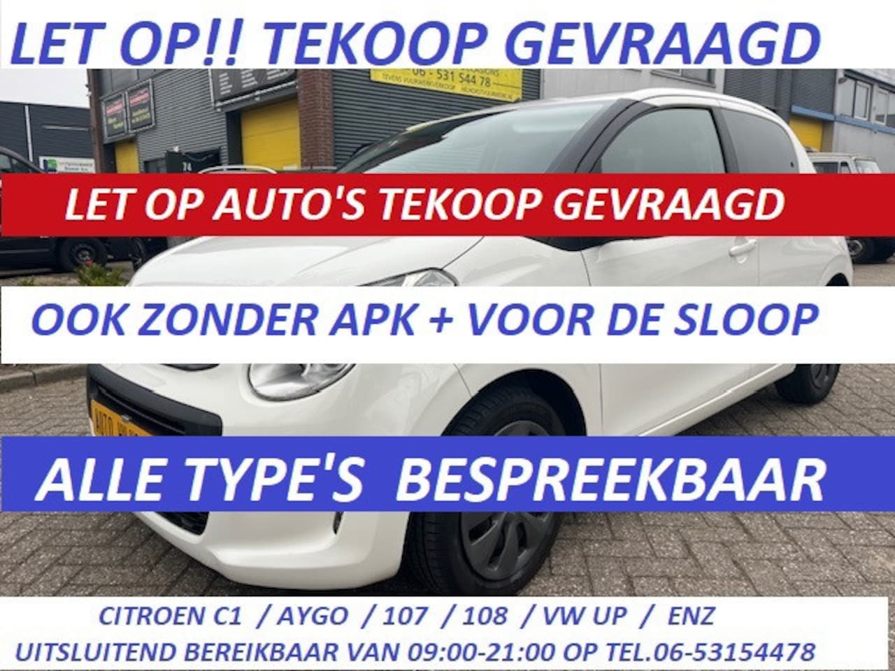 Citroën C1 - 1.0 VTi Feel ( WIJ ZOEKEN C1 / AYGO / 107 / 108 / UP / ENZ - AutoWereld.nl