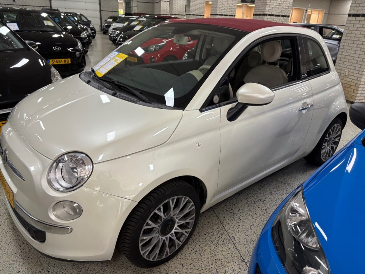 Fiat 500 C - 1.4 Sport Cabriolet Airco Leder Parelmoer Dak werkt - AutoWereld.nl