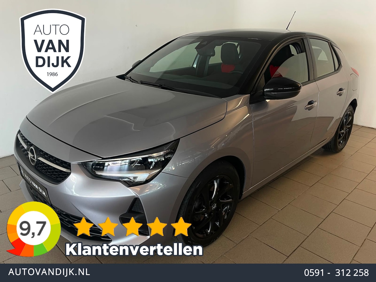 Opel Corsa - 1.2 GS Line AIRCO NAVI VIA APP CRUISE APPLE CARPLAY DIGITAAL DASH ZWARTE VELGEN ZWART DAK - AutoWereld.nl