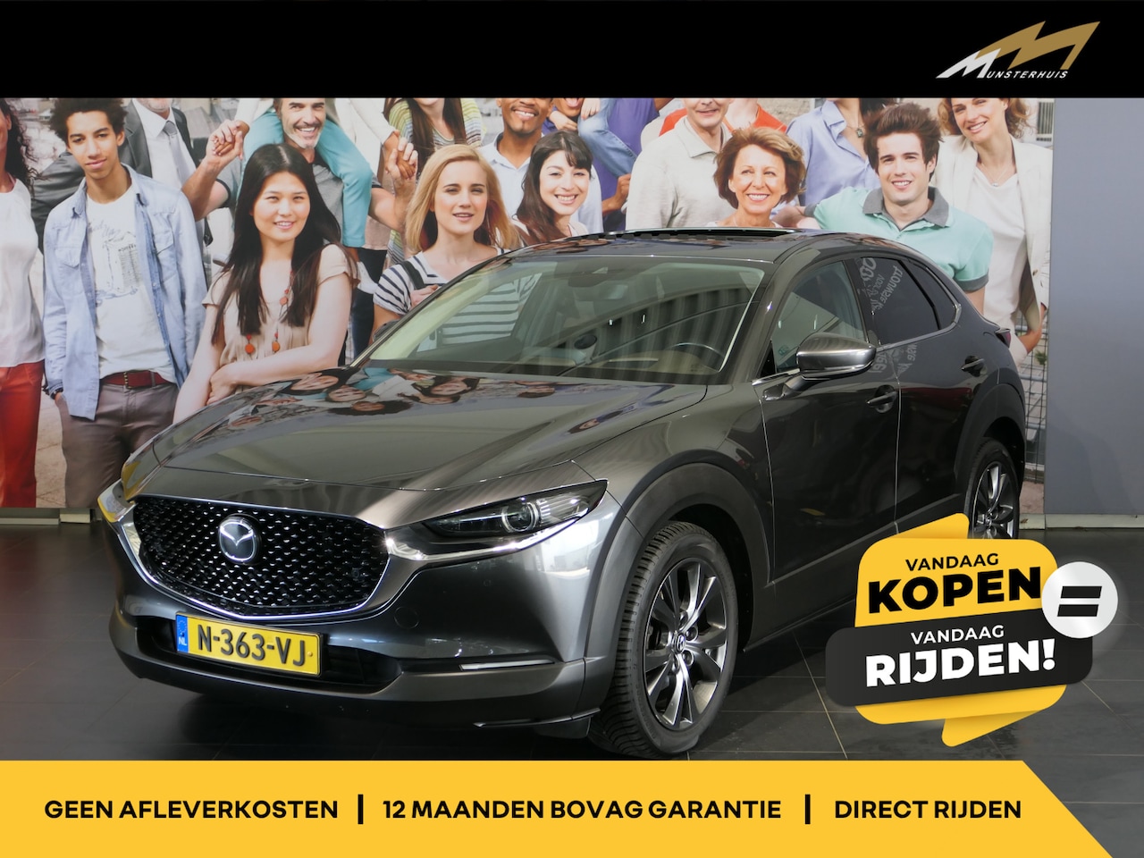 Mazda CX-30 - 2.0 e-SkyActiv-X M Hybrid Luxury - Dealer onderhouden! - Elektrisch schuifdak - Elektr. kl - AutoWereld.nl