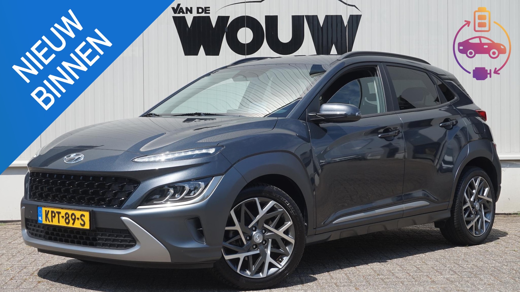 Hyundai Kona - 1.6 GDI HEV Fashion | HUD | Navigatie | 18 inch - AutoWereld.nl