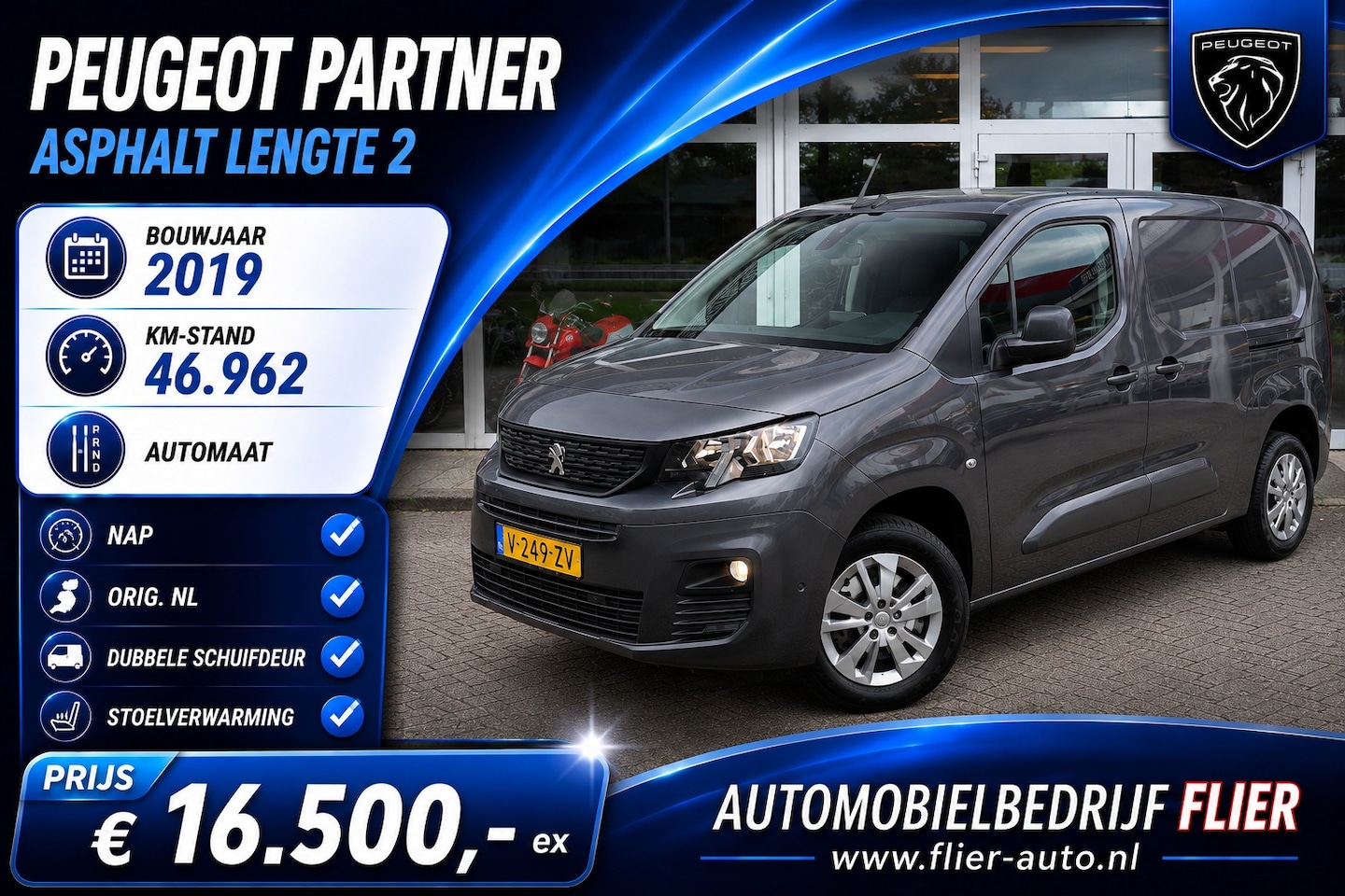 Peugeot Partner - 1.5 BlueHDI Asphalt Long L2 | 2X SD | LM | Camera | PDC | StoelVW | Orig. NL | NAP | - AutoWereld.nl