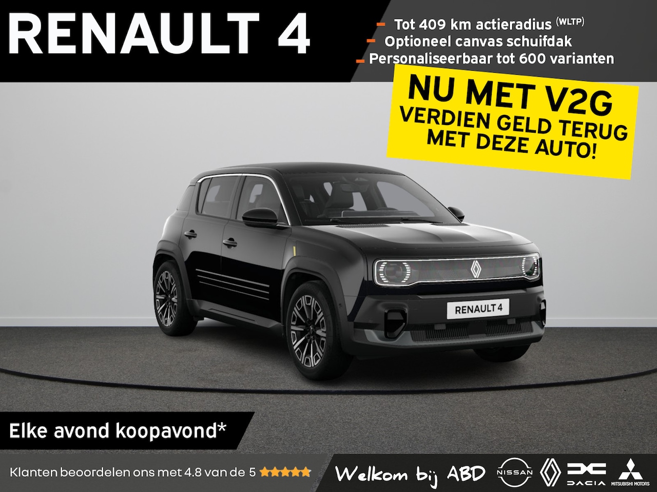 Renault 4 - Iconic “plein sud™” Comfort range | Achteruitrijcamera | Elektrisch te openen canvas dak “ - AutoWereld.nl