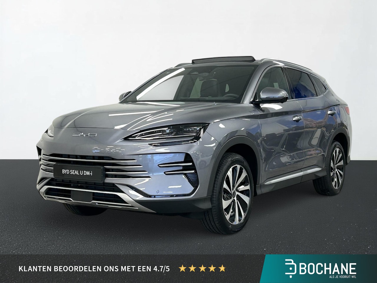 BYD Seal U - 1.5 T DM-i AWD Design | SNEL LEVERBAAR! TIME GREY + LEDEREN BEKLEDING - AutoWereld.nl