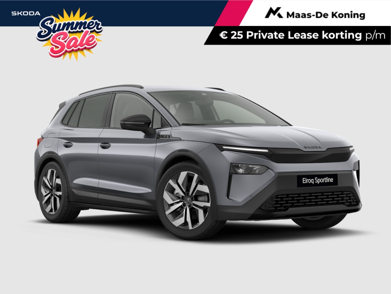 Skoda Elroq - Sportline Elektromotor 210 kW / 286 PK SUV Graphite Grey | Trekhaak wegklapbaar | 3.000,- - AutoWereld.nl