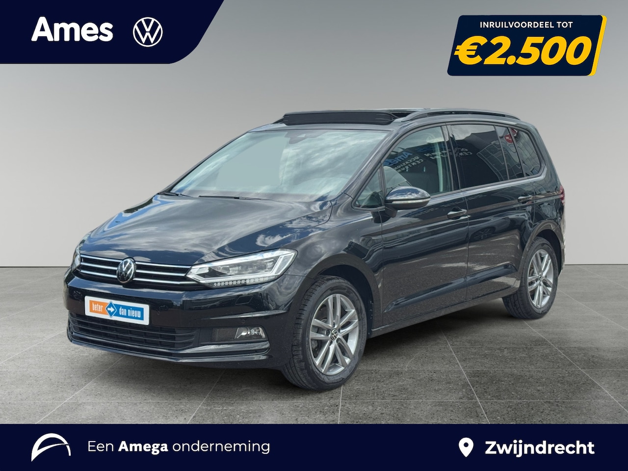 Volkswagen Touran - 1.5 150pk TSI Highline 7p Panoramaschuif-kanteldak | Navigatie 'Discover Media' | Achterui - AutoWereld.nl