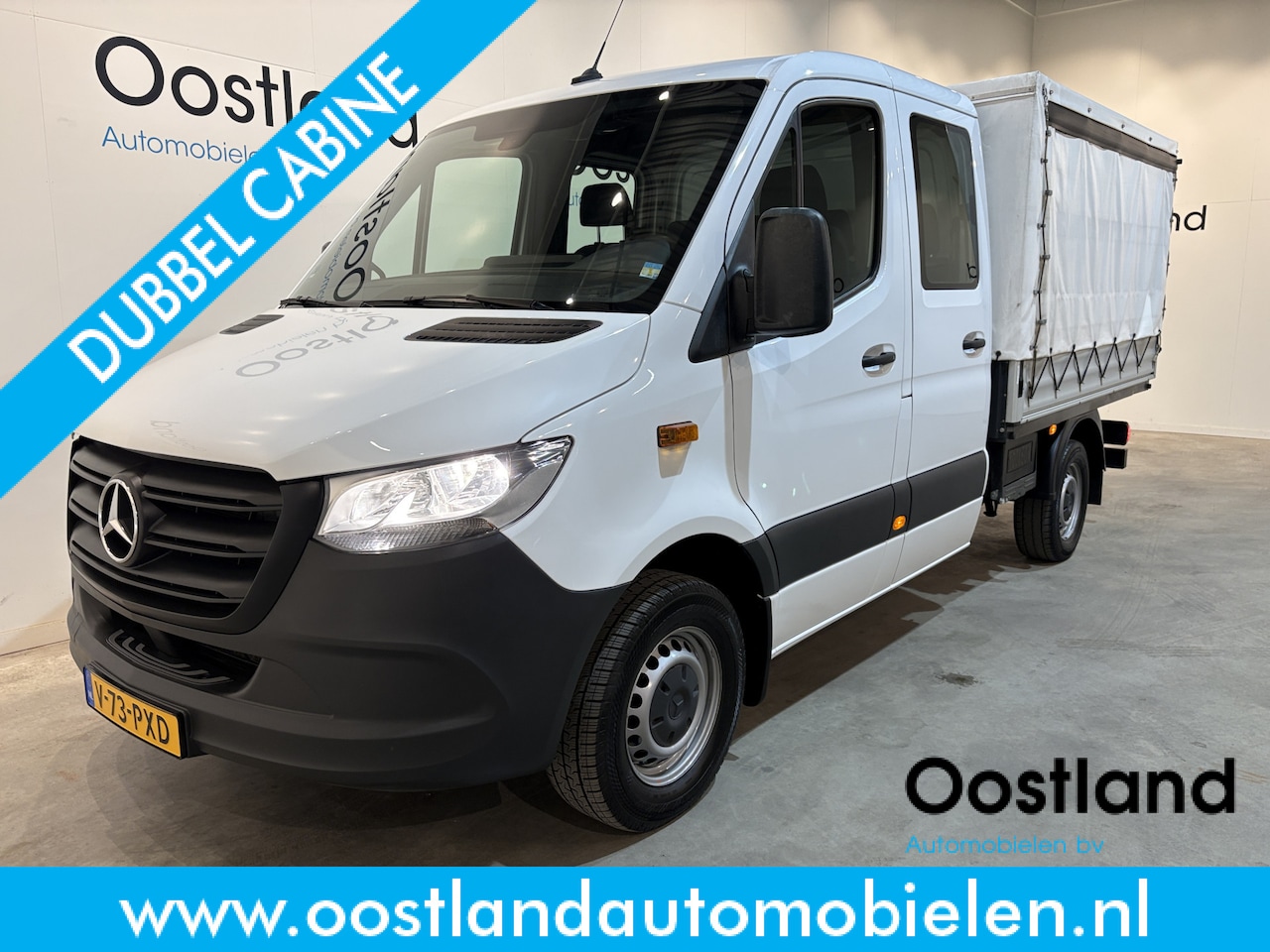 Mercedes-Benz Sprinter - 317 1.9 CDI L2 RWD DC Open Laadbak met Huif en schuifzeilen / Airco / Cruise / Mbux / Trek - AutoWereld.nl