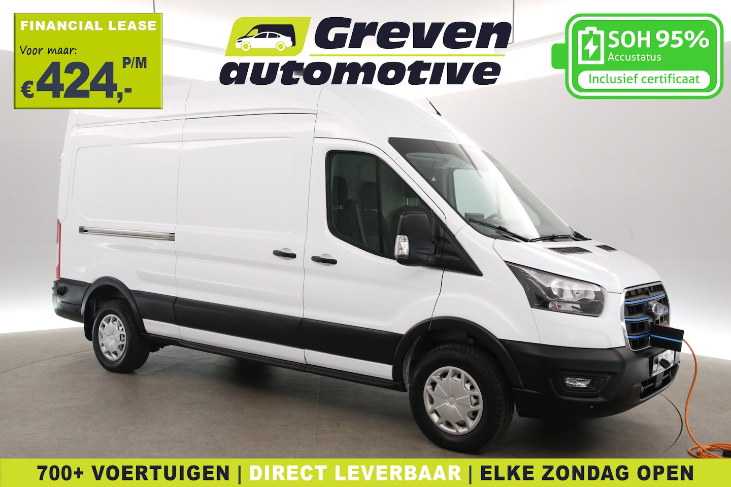 Ford E-Transit - 68 kWh L3H3 | Snelladen | SOH 95% | Clima | Camera | Cruise | 3 Zits | Carplay - AutoWereld.nl