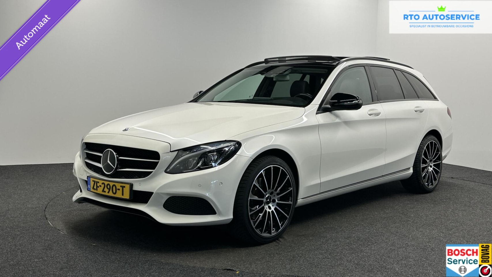 Mercedes-Benz C-klasse Estate - 250 Premium Plus|Burmester|Pano|Leer|Navi|Camera|Trekhaak| - AutoWereld.nl