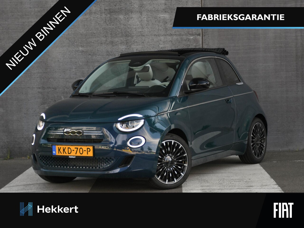 Fiat 500e - Cabrio La Prima 1.0 Hybrid 70pk DAB | STOELVERWARMING | CLIMA | NAVI | CAMERA | SOFTOP | C - AutoWereld.nl