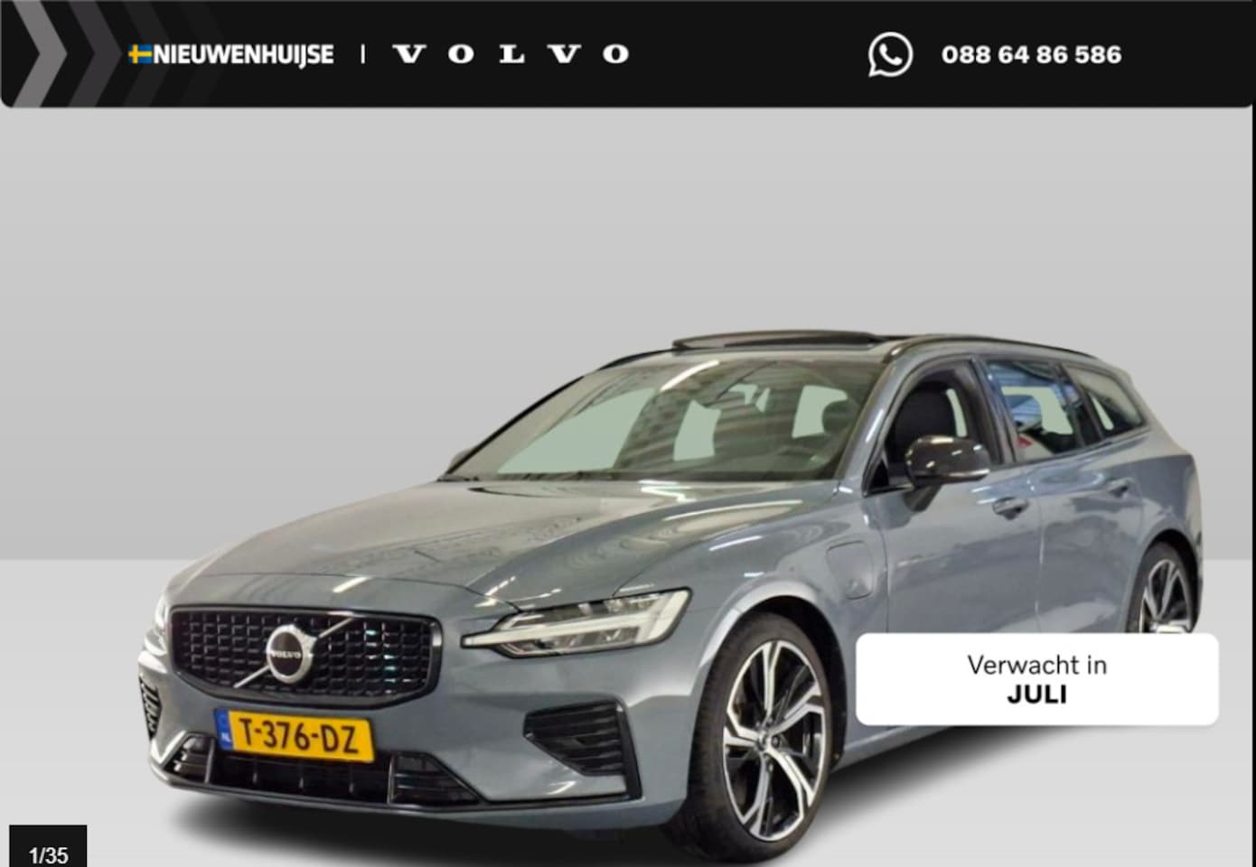 Volvo V60 - 2.0 T8 Plug-in hybrid AWD Plus Dark | 455PK | Thunder Grey | SOH:98% | Harman/Kardon | Sto - AutoWereld.nl